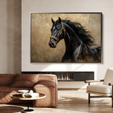 Horses 032 Canvas Art 60 x 40 cm / Black