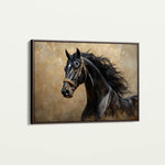 Horses 032 Canvas Art 60 x 40 cm / Black