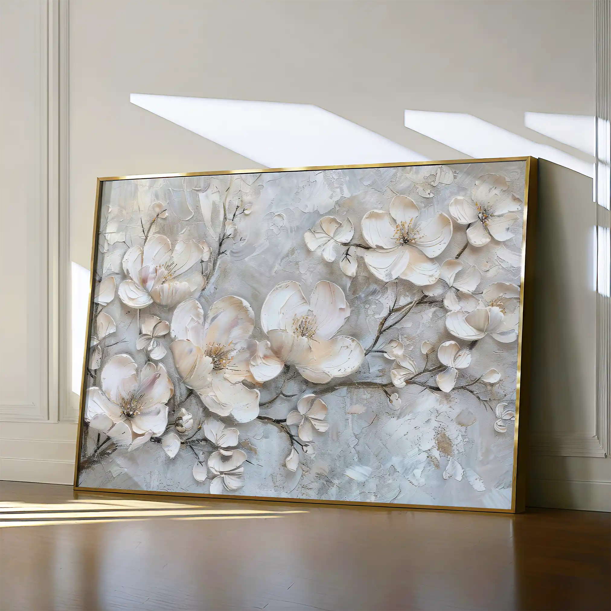 Floral 033 Canvas Art 60 x 40 cm / Black