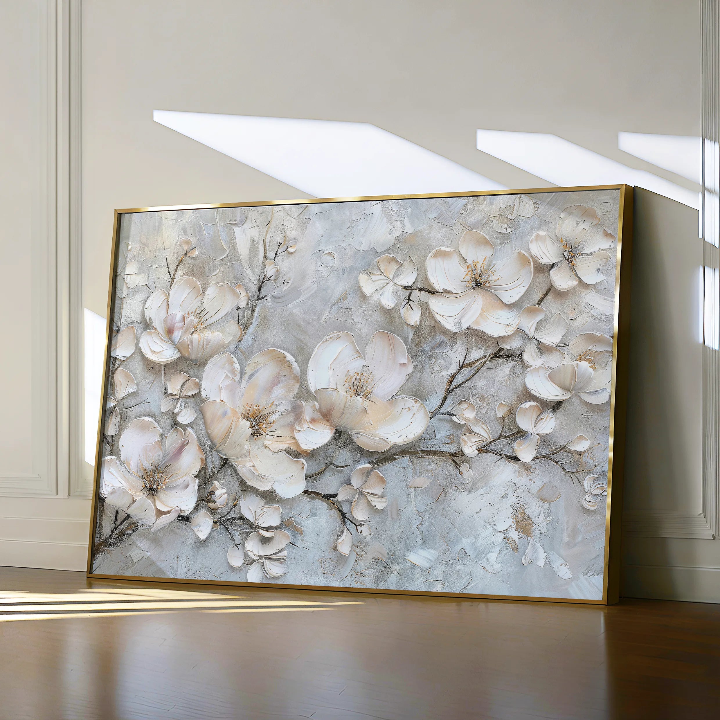 Floral 033 Canvas Art 60 x 40 cm / Black