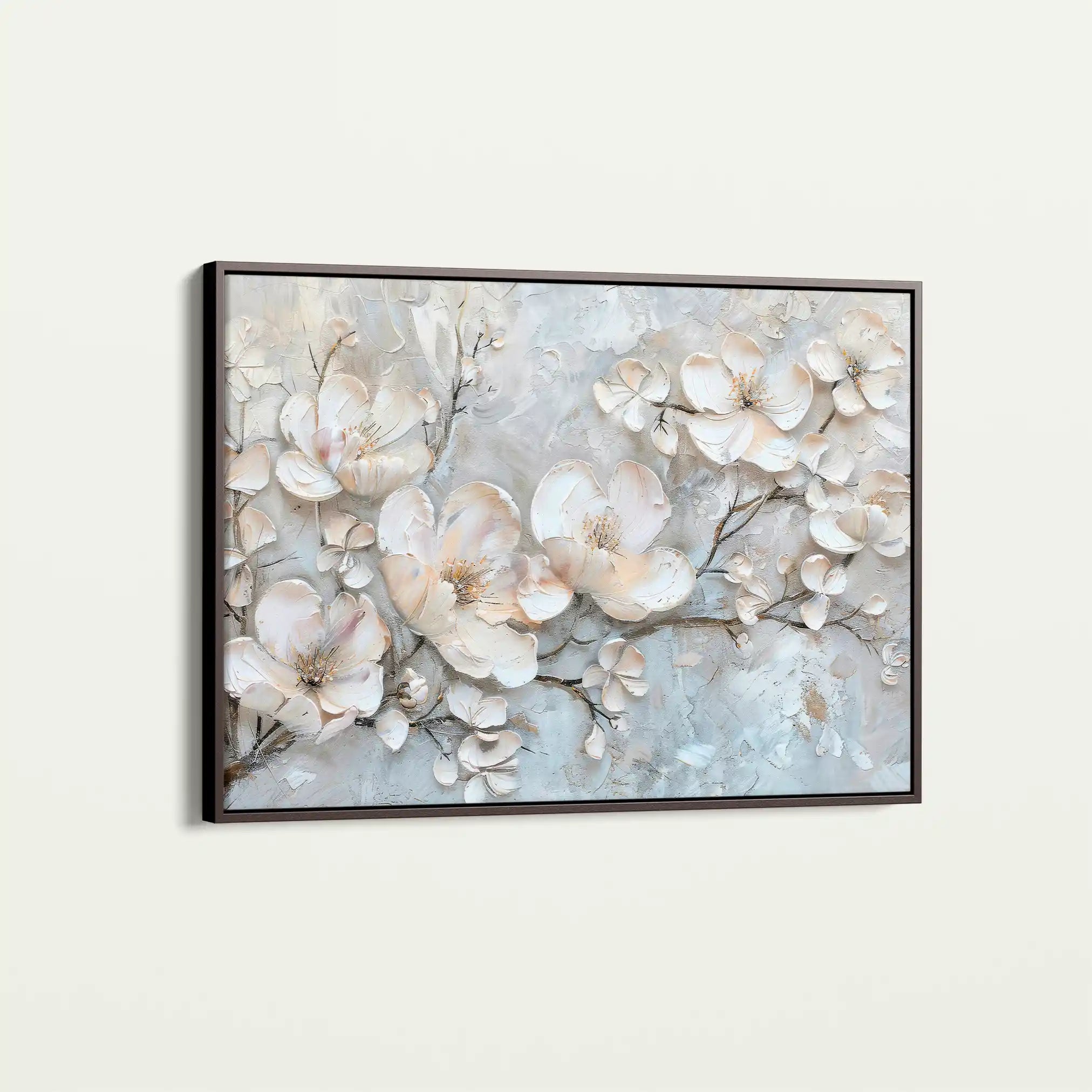 Floral 033 Canvas Art 60 x 40 cm / Black