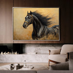 Horses 033 Canvas Art 60 x 40 cm / Black