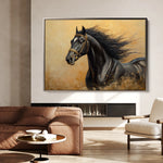 Horses 033 Canvas Art 60 x 40 cm / Black