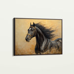 Horses 033 Canvas Art 60 x 40 cm / Black