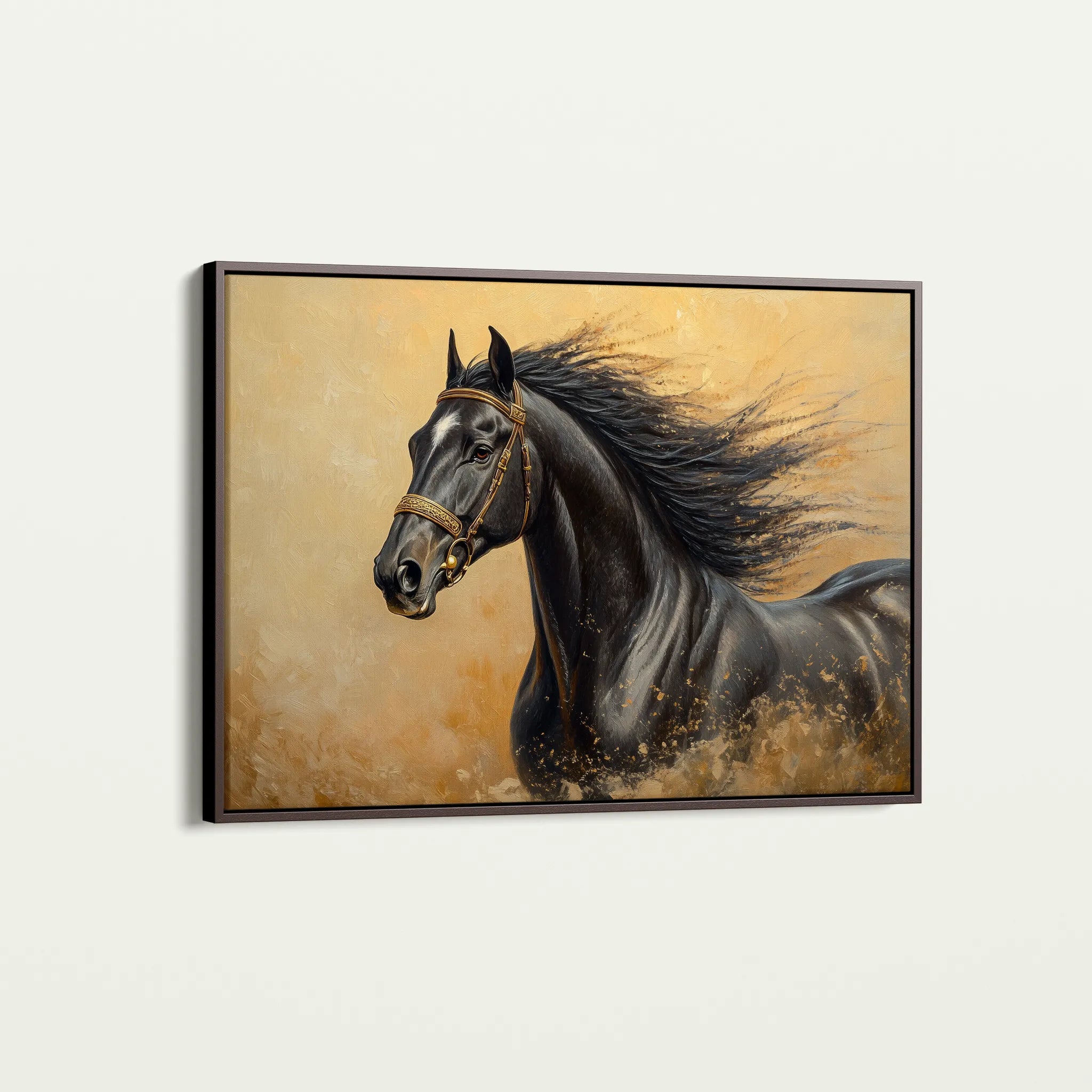 Horses 033 Canvas Art 60 x 40 cm / Black