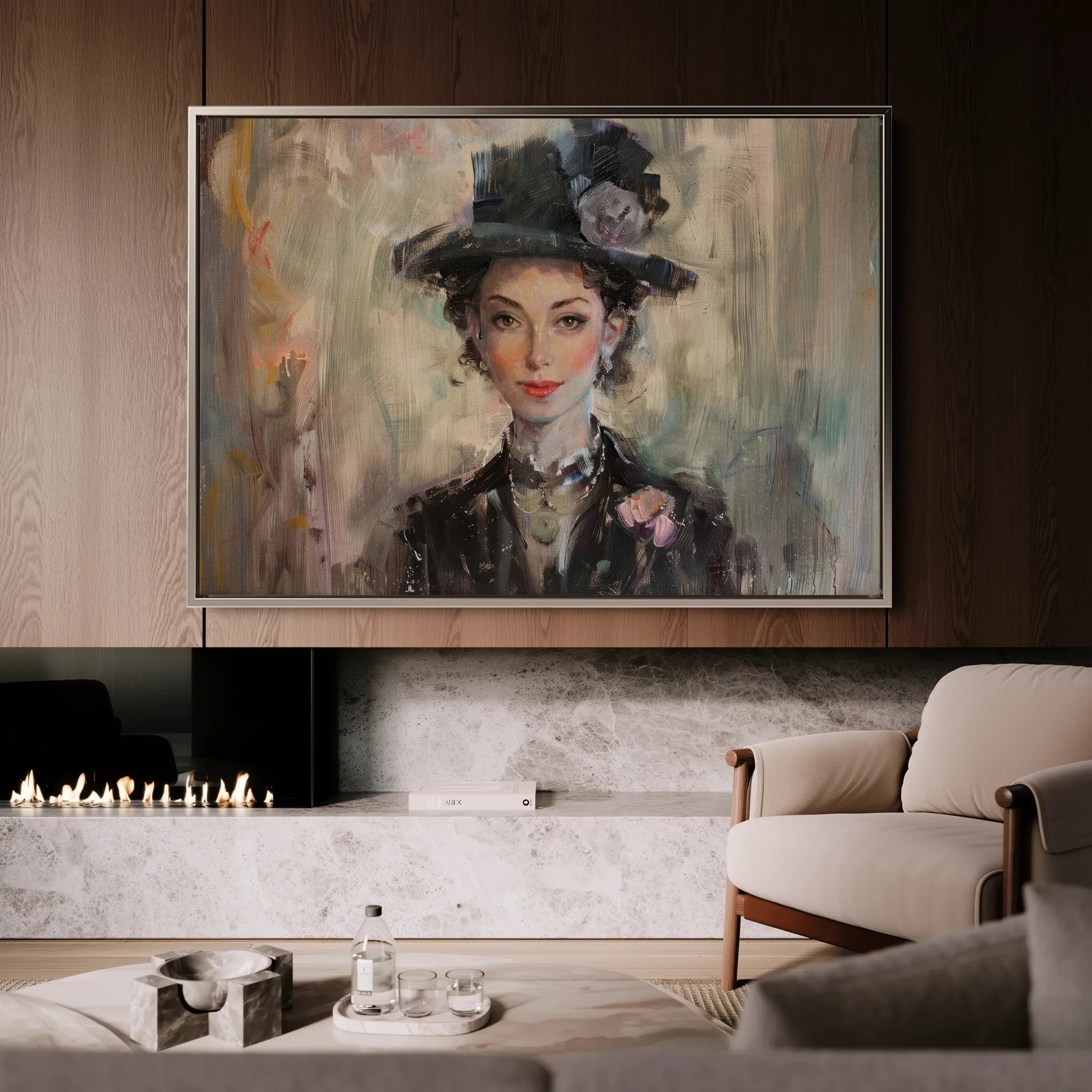 Portrait 033 Canvas Art 60 x 40 cm / Black