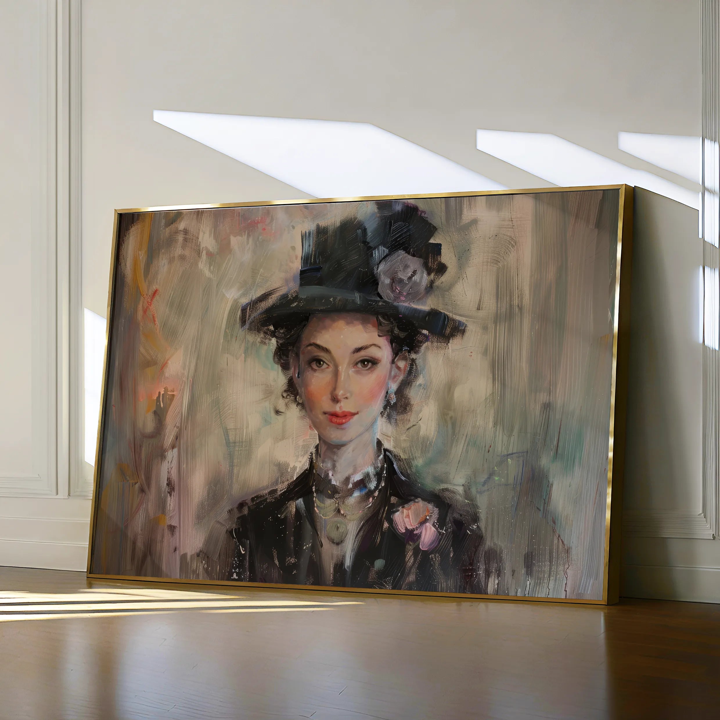 Portrait 033 Canvas Art 60 x 40 cm / Black