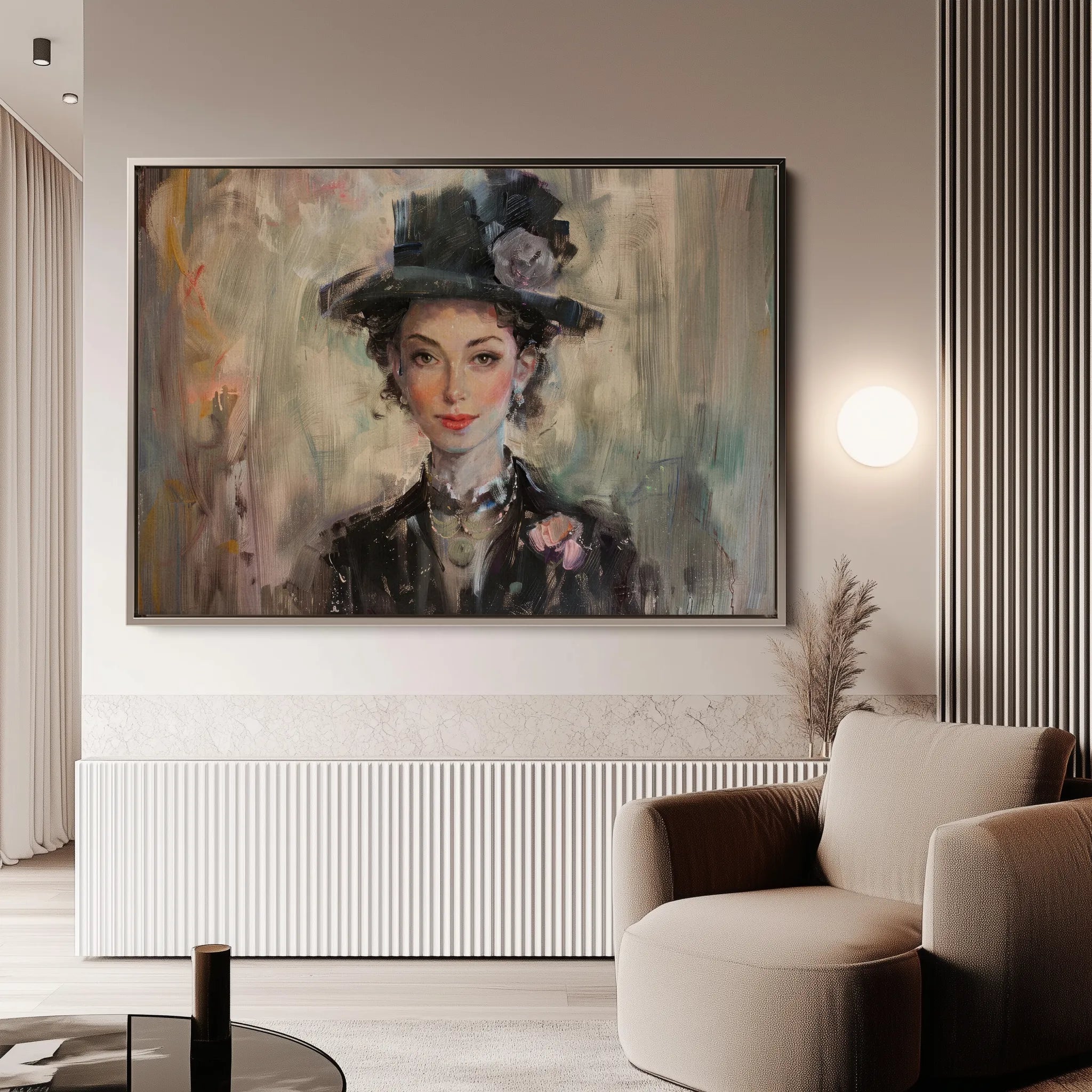 Portrait 033 Canvas Art 60 x 40 cm / Black