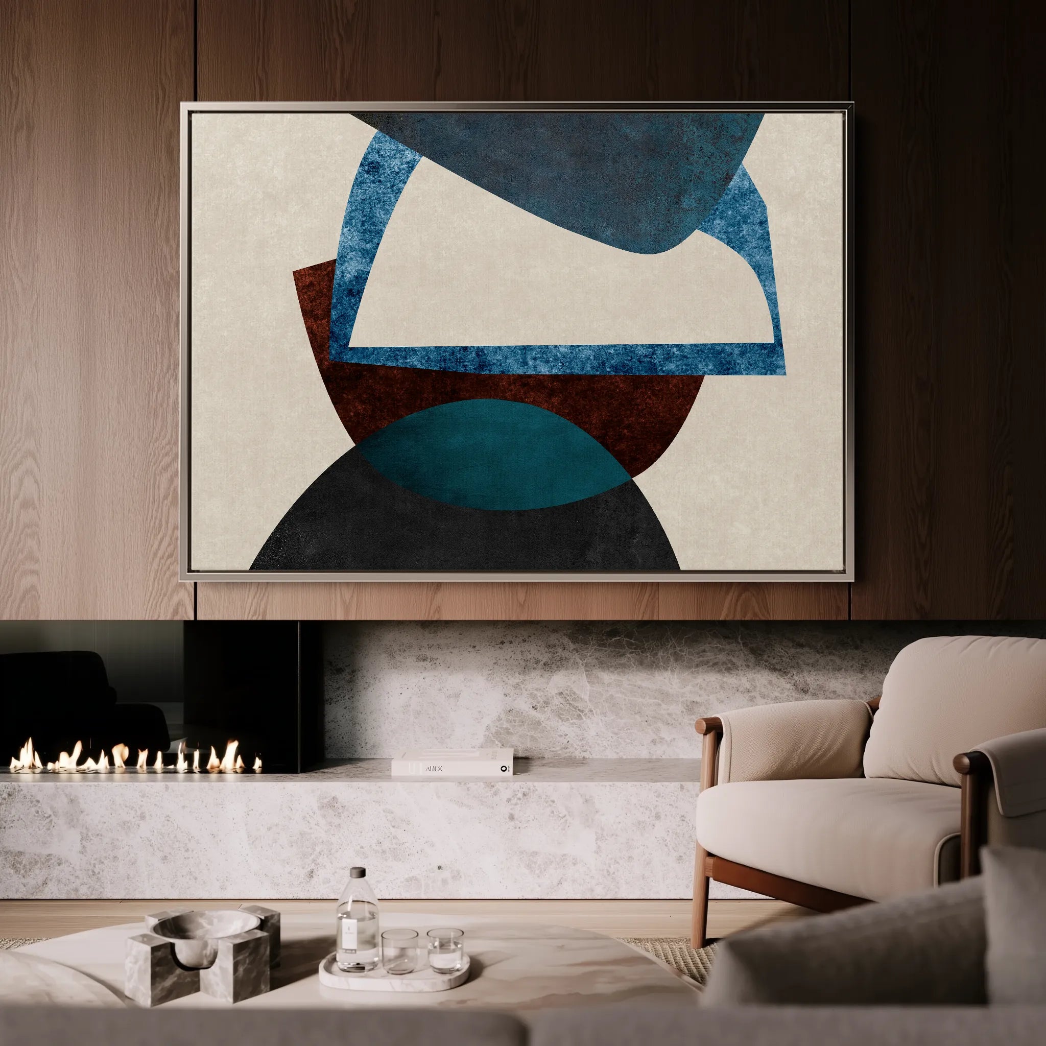 Abstract 034 Canvas Art 60 x 40 cm / Black