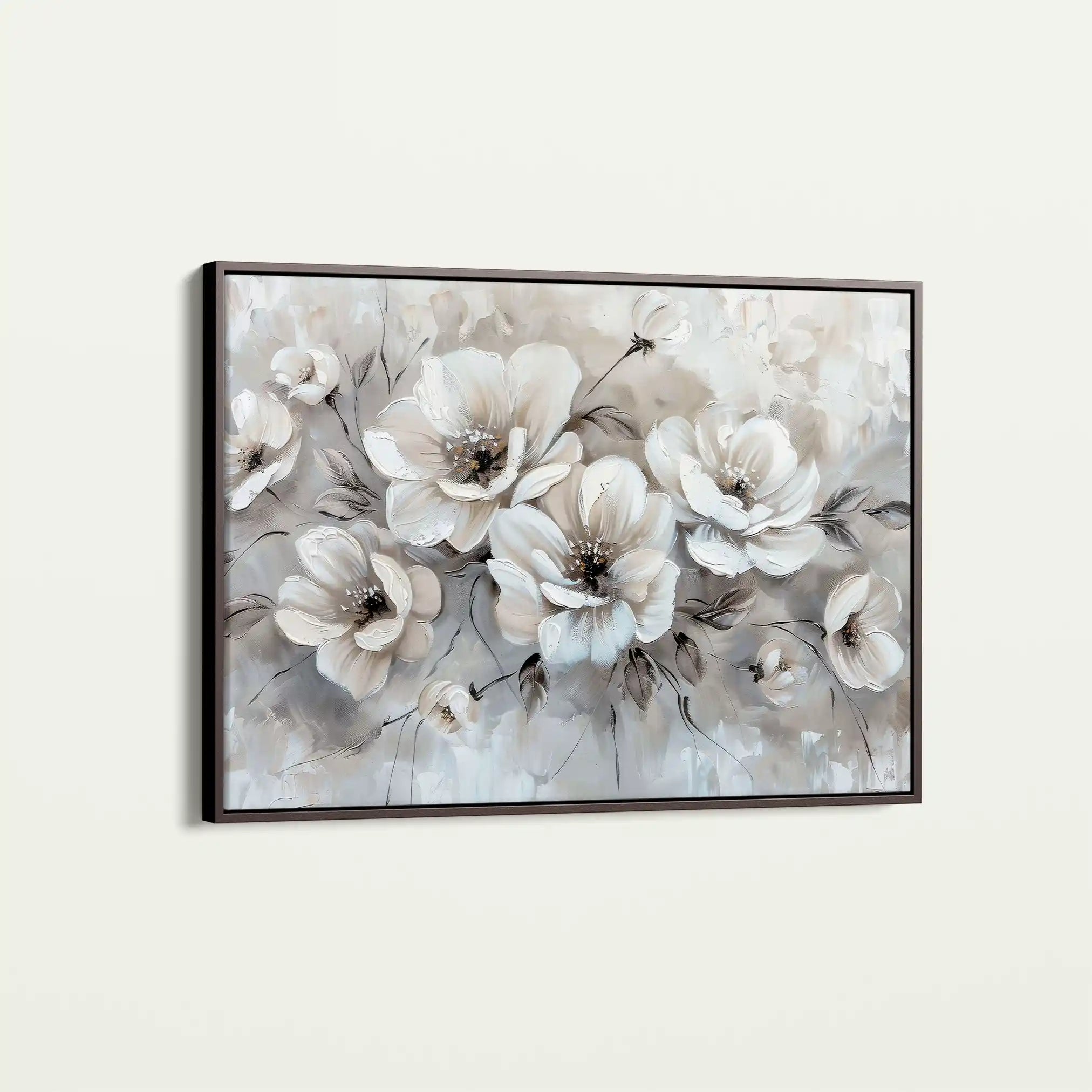 Floral 034 Canvas Art 60 x 40 cm / Black