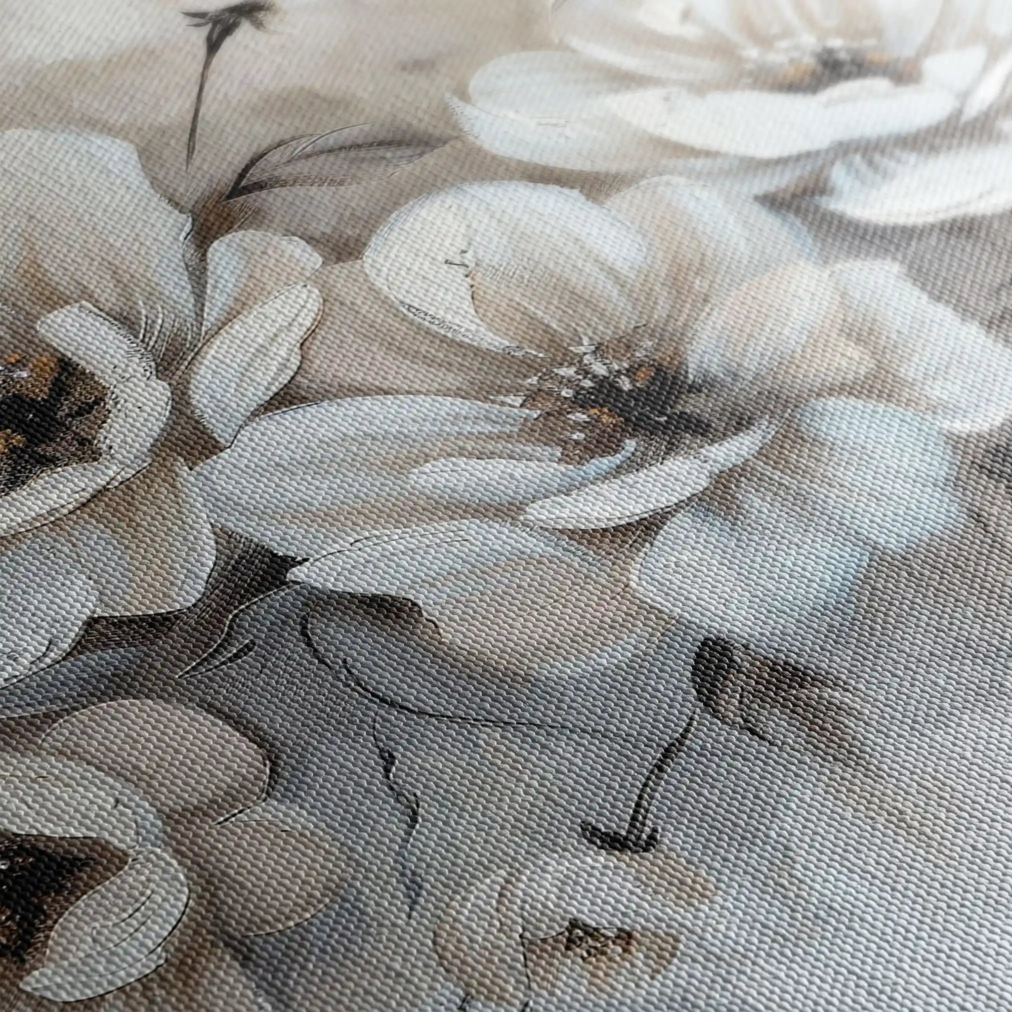 Floral 034 Canvas Art 60 x 40 cm / Black