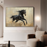 Horses 034 Canvas Art 60 x 40 cm / Black