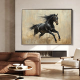 Horses 034 Canvas Art 60 x 40 cm / Black