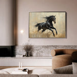 Horses 034 Canvas Art 60 x 40 cm / Black