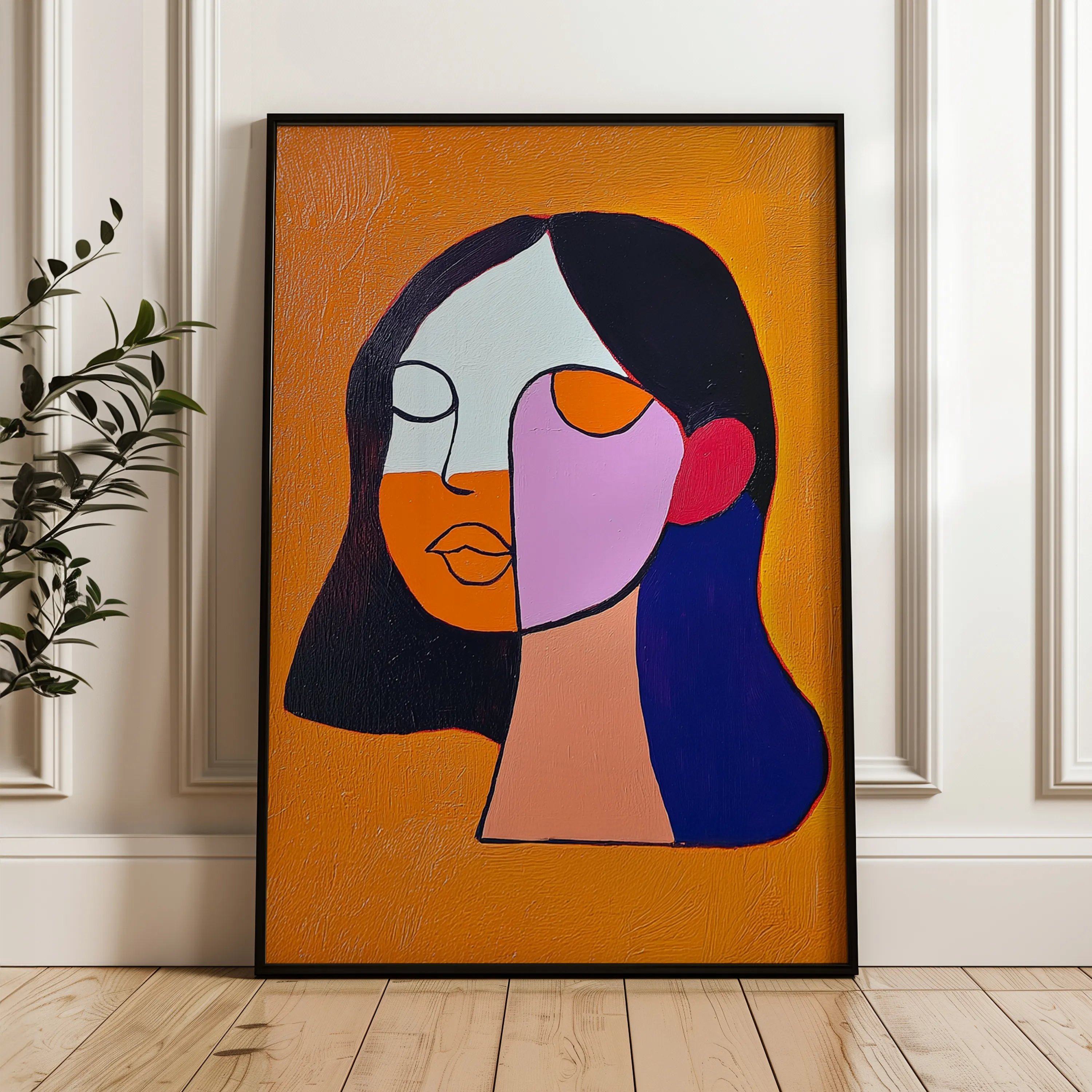 Portrait 034 Canvas Art 60 x 40 cm / Black