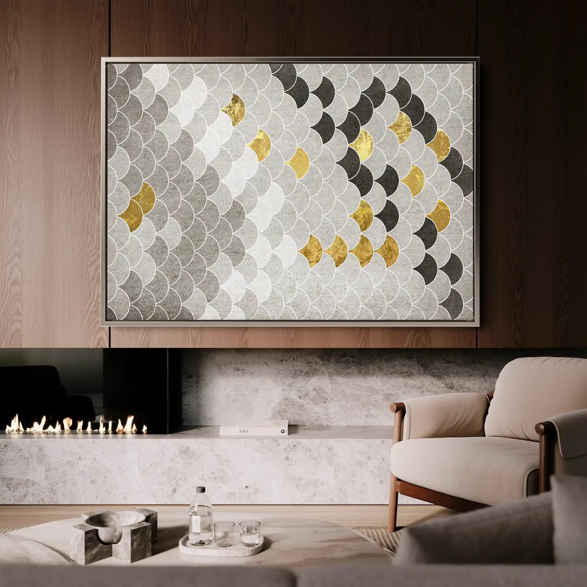 Abstract 035 Canvas Art 60 x 40 cm / Black