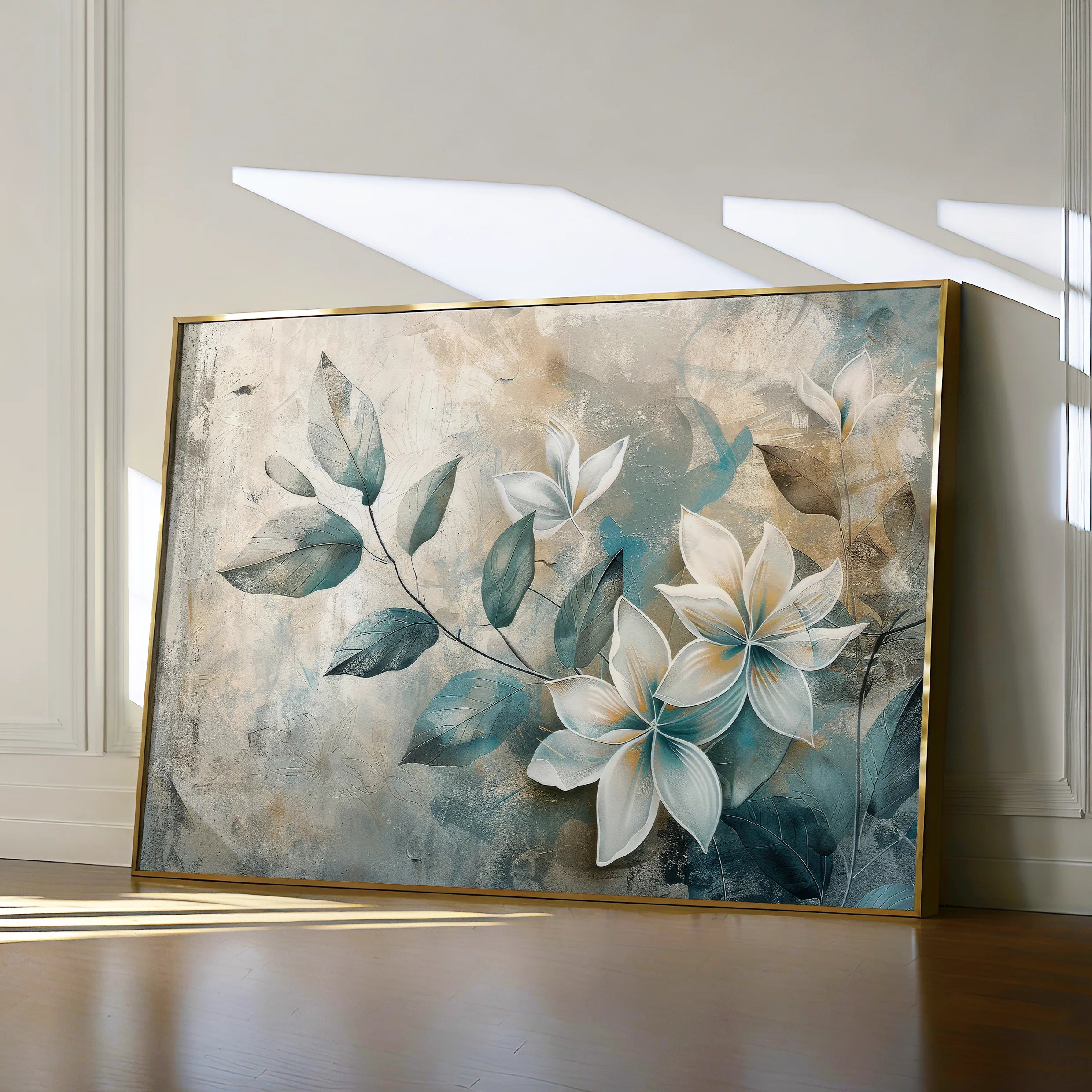 Floral 035 Canvas Art 60 x 40 cm / Black