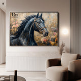Horses 035 Canvas Art 60 x 40 cm / Black