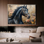 Horses 035 Canvas Art 60 x 40 cm / Black