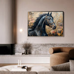Horses 035 Canvas Art 60 x 40 cm / Black