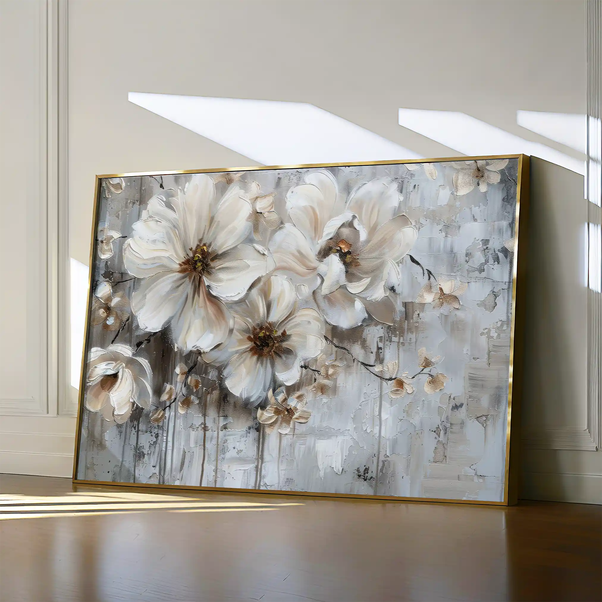 Floral 036 Canvas Art 60 x 40 cm / Black
