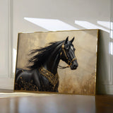 Horses 036 Canvas Art 60 x 40 cm / Black
