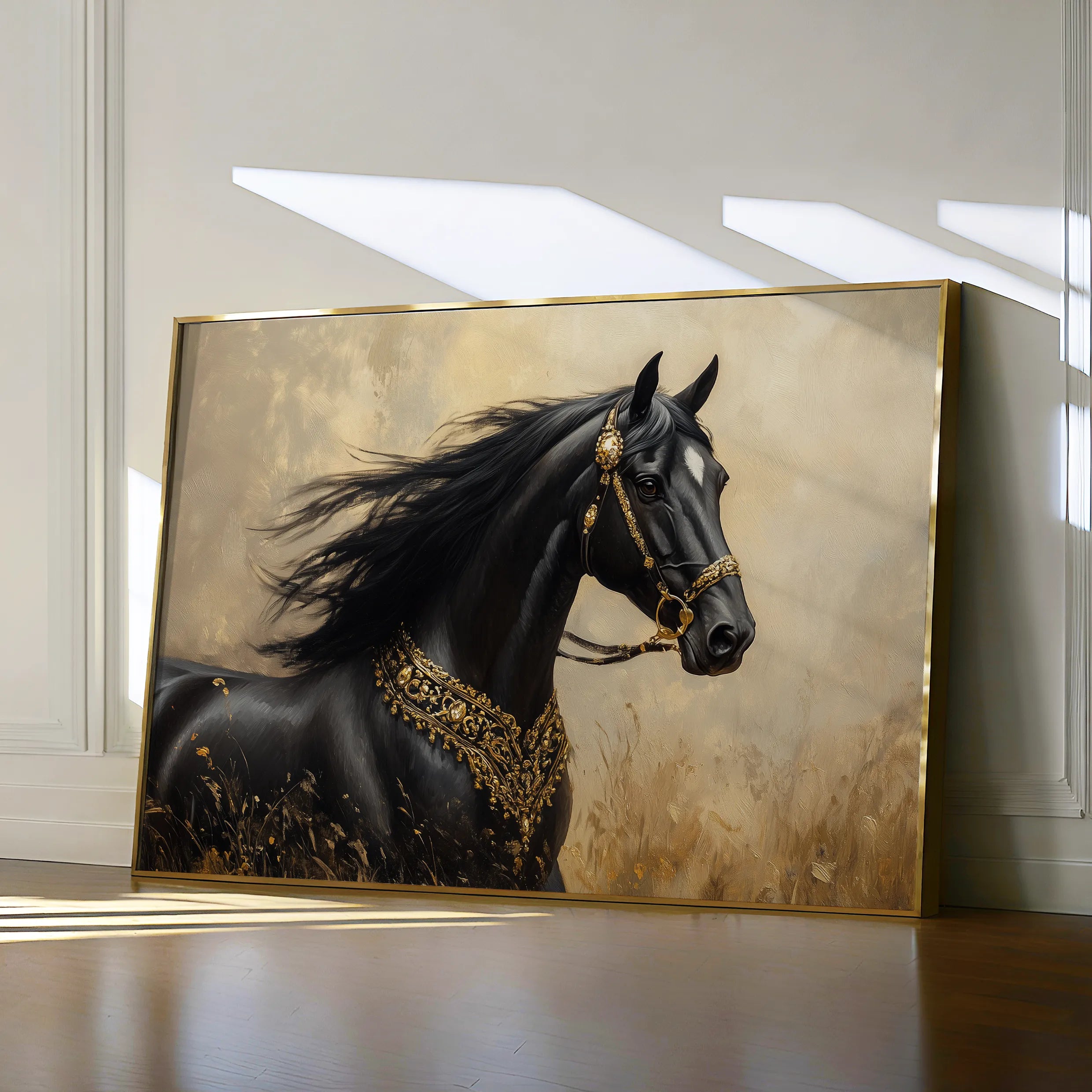 Horses 036 Canvas Art 60 x 40 cm / Black