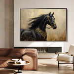 Horses 036 Canvas Art 60 x 40 cm / Black