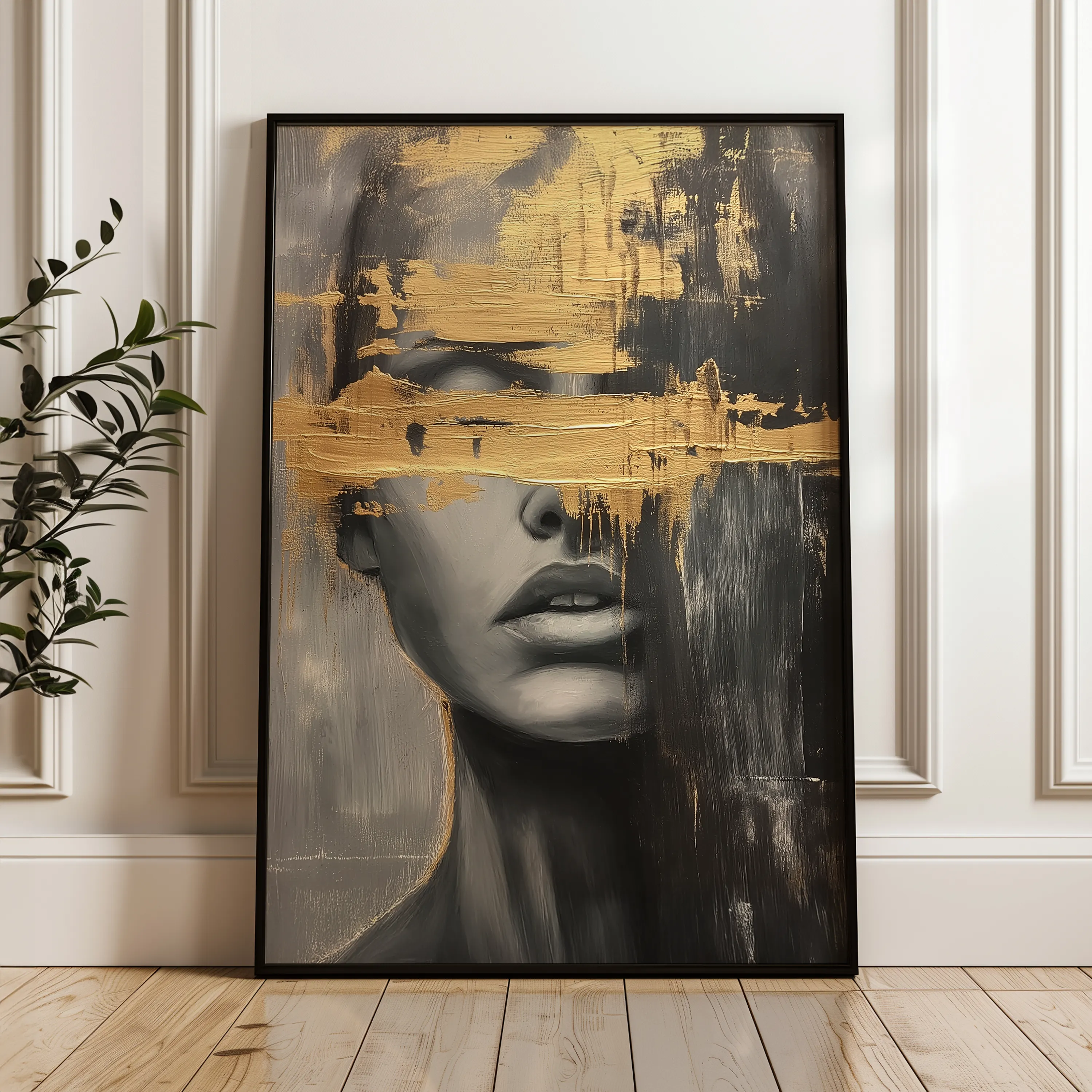 Portrait 036 Canvas Art 60 x 40 cm / Black