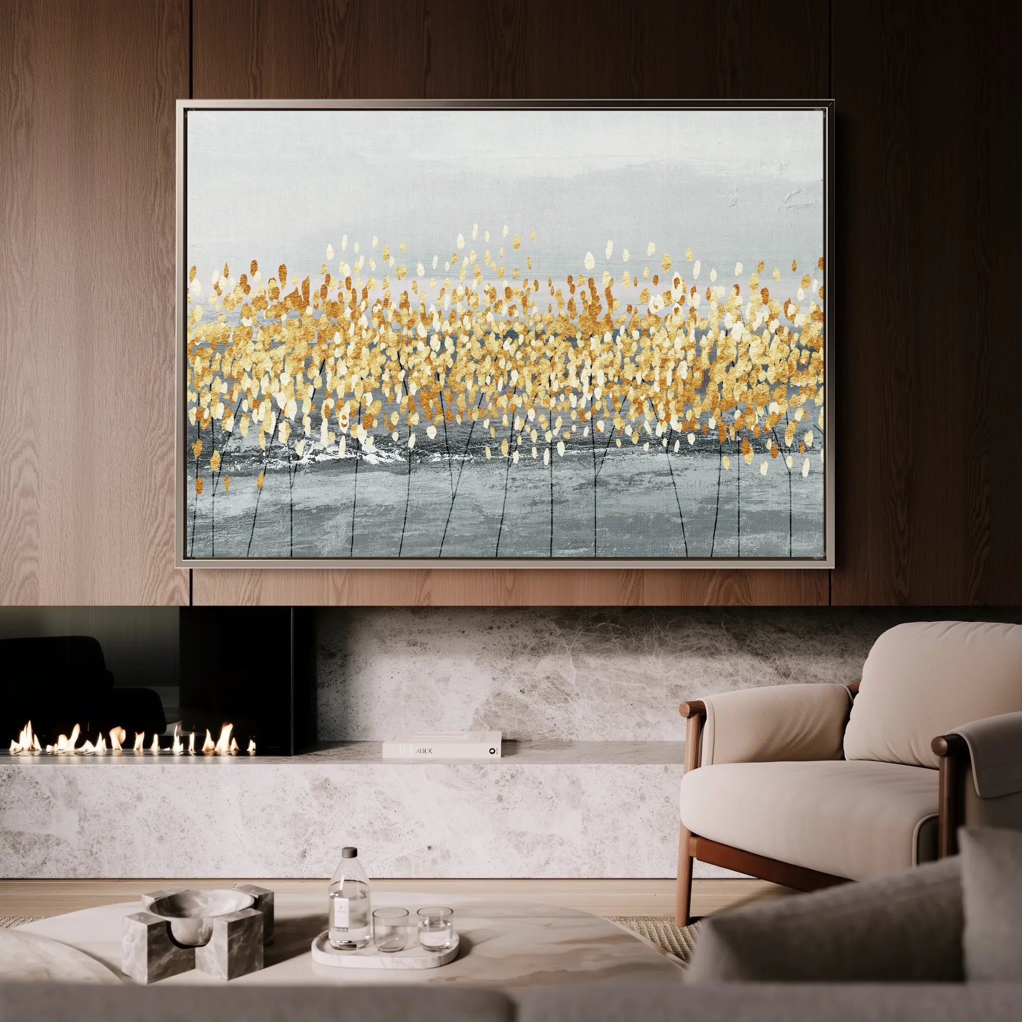 Abstract 037 Canvas Art 60 x 40 cm / Black