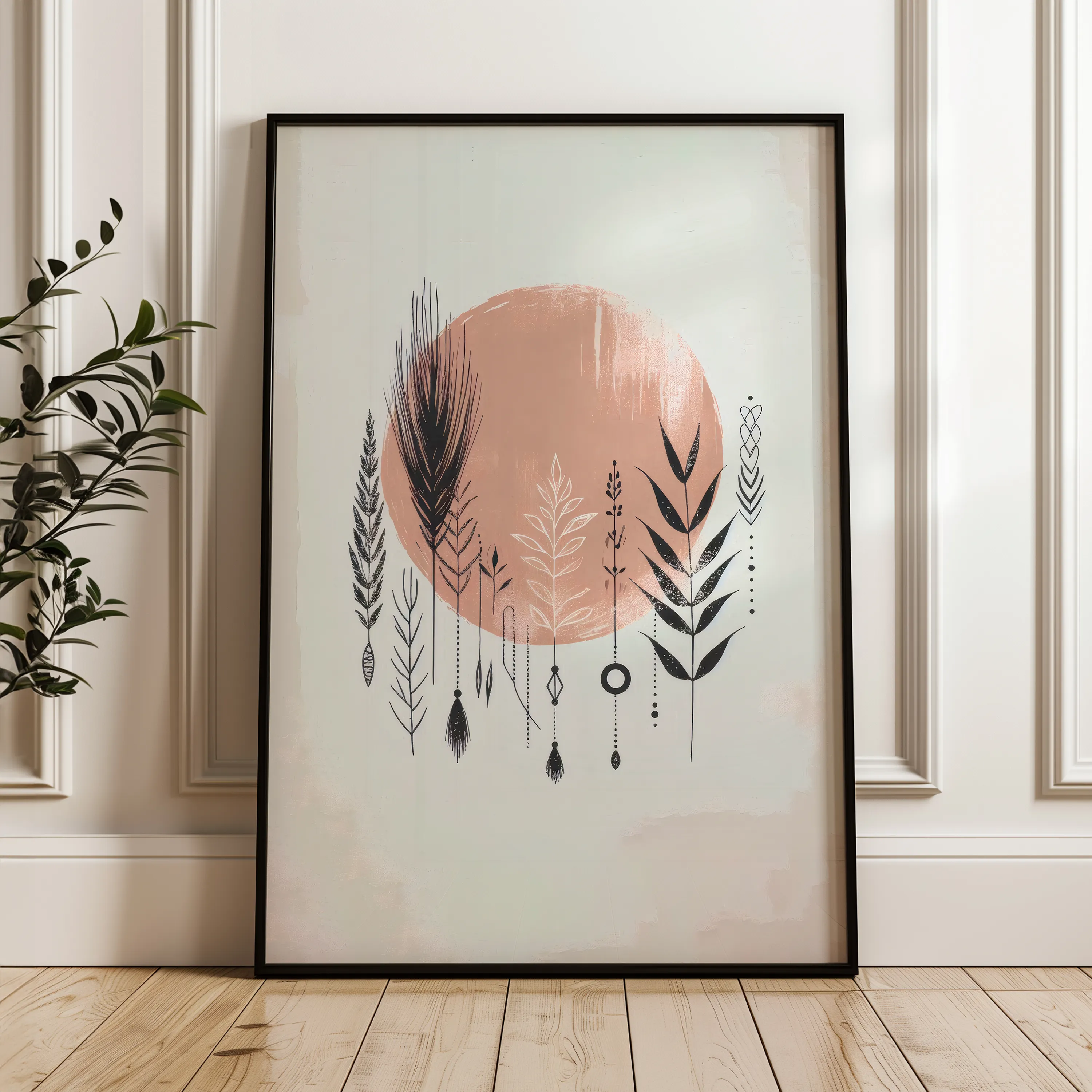 Boho 037 Canvas Art 60 x 40 cm / Black