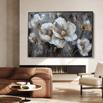 Floral 037 Canvas Art 60 x 40 cm / Black