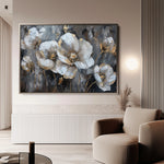 Floral 037 Canvas Art 60 x 40 cm / Black