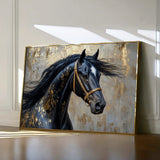 Horses 037 Canvas Art 60 x 40 cm / Black