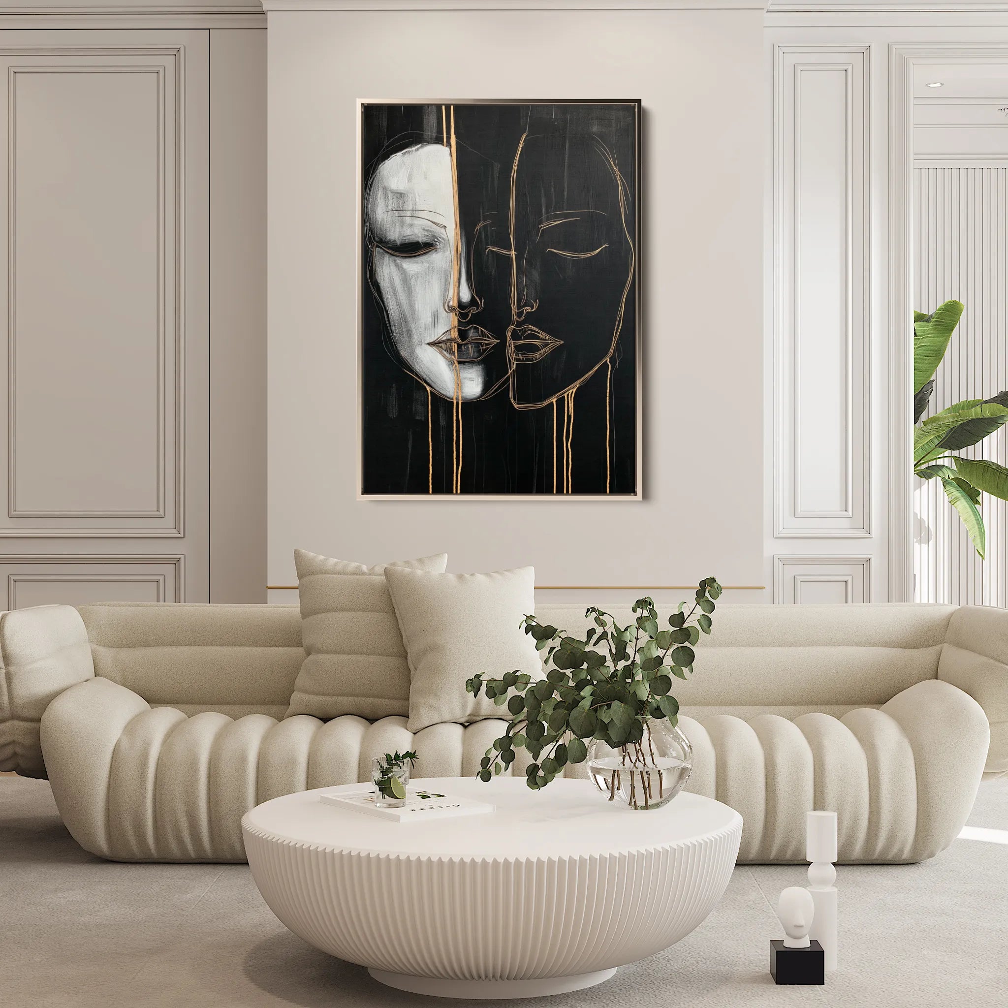 Portrait 037 Canvas Art 60 x 40 cm / Black
