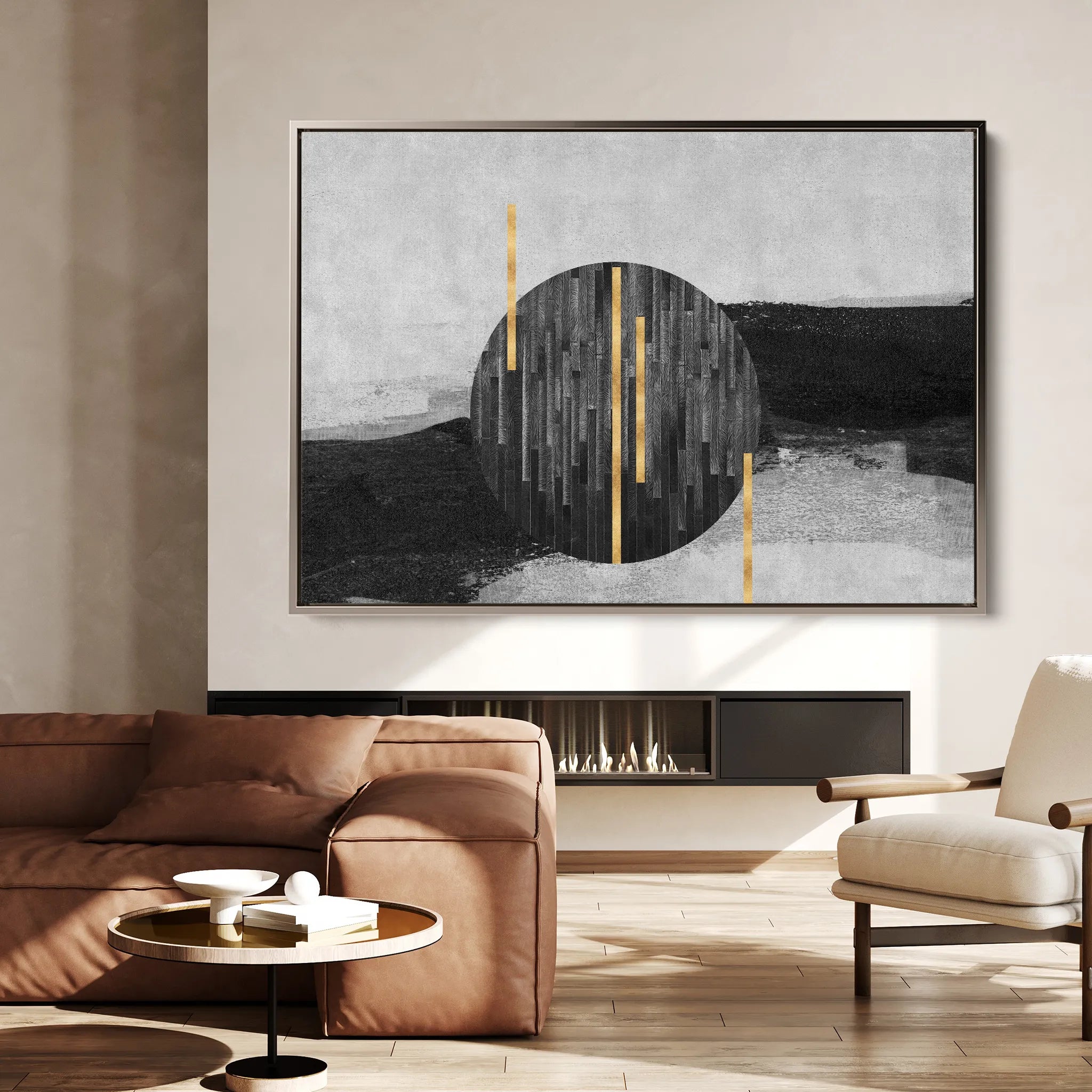 Abstract 038 Canvas Art 60 x 40 cm / Black
