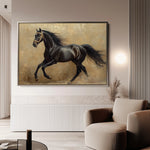 Horses 038 Canvas Art 60 x 40 cm / Black
