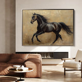 Horses 038 Canvas Art 60 x 40 cm / Black
