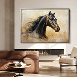 Horses 039 Canvas Art 60 x 40 cm / Black