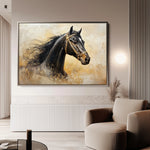Horses 039 Canvas Art 60 x 40 cm / Black