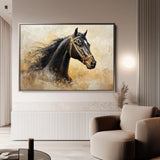 Horses 039 Canvas Art 60 x 40 cm / Black