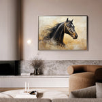 Horses 039 Canvas Art 60 x 40 cm / Black