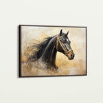 Horses 039 Canvas Art 60 x 40 cm / Black
