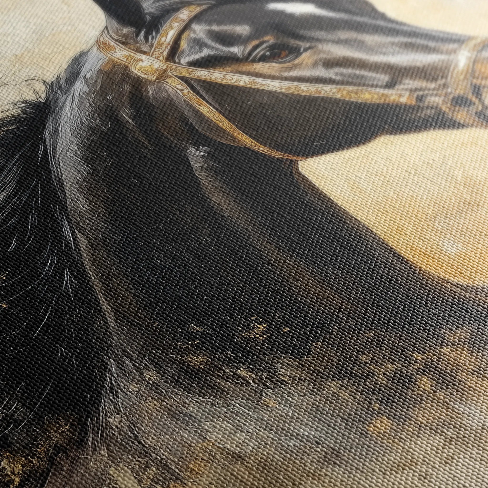 Horses 039 Canvas Art 60 x 40 cm / Black