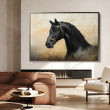Horses 040 Canvas Art 60 x 40 cm / Black