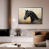 Horses 040 Canvas Art 60 x 40 cm / Black