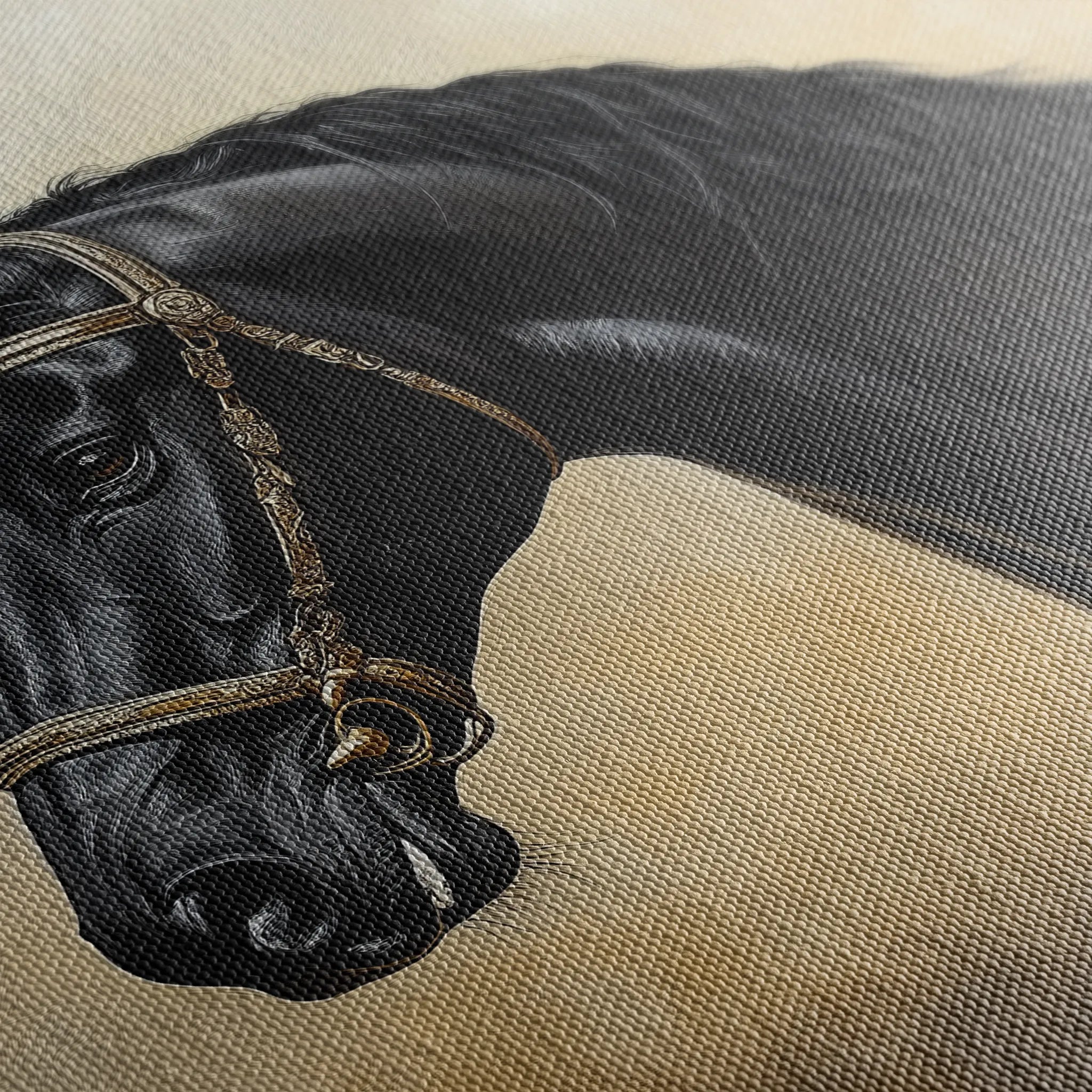 Horses 040 Canvas Art 60 x 40 cm / Black