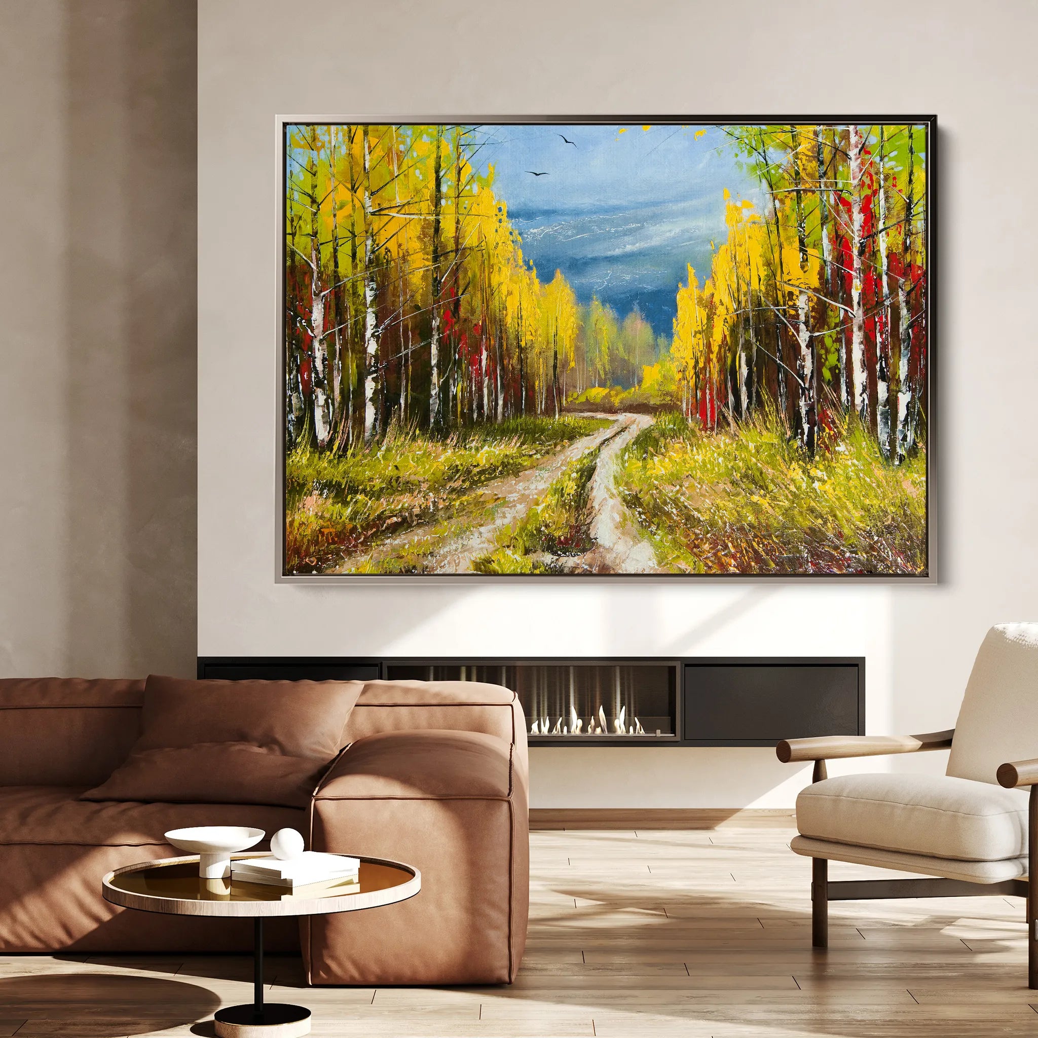 Landscape 040 Canvas Art 60 x 40 cm / Black