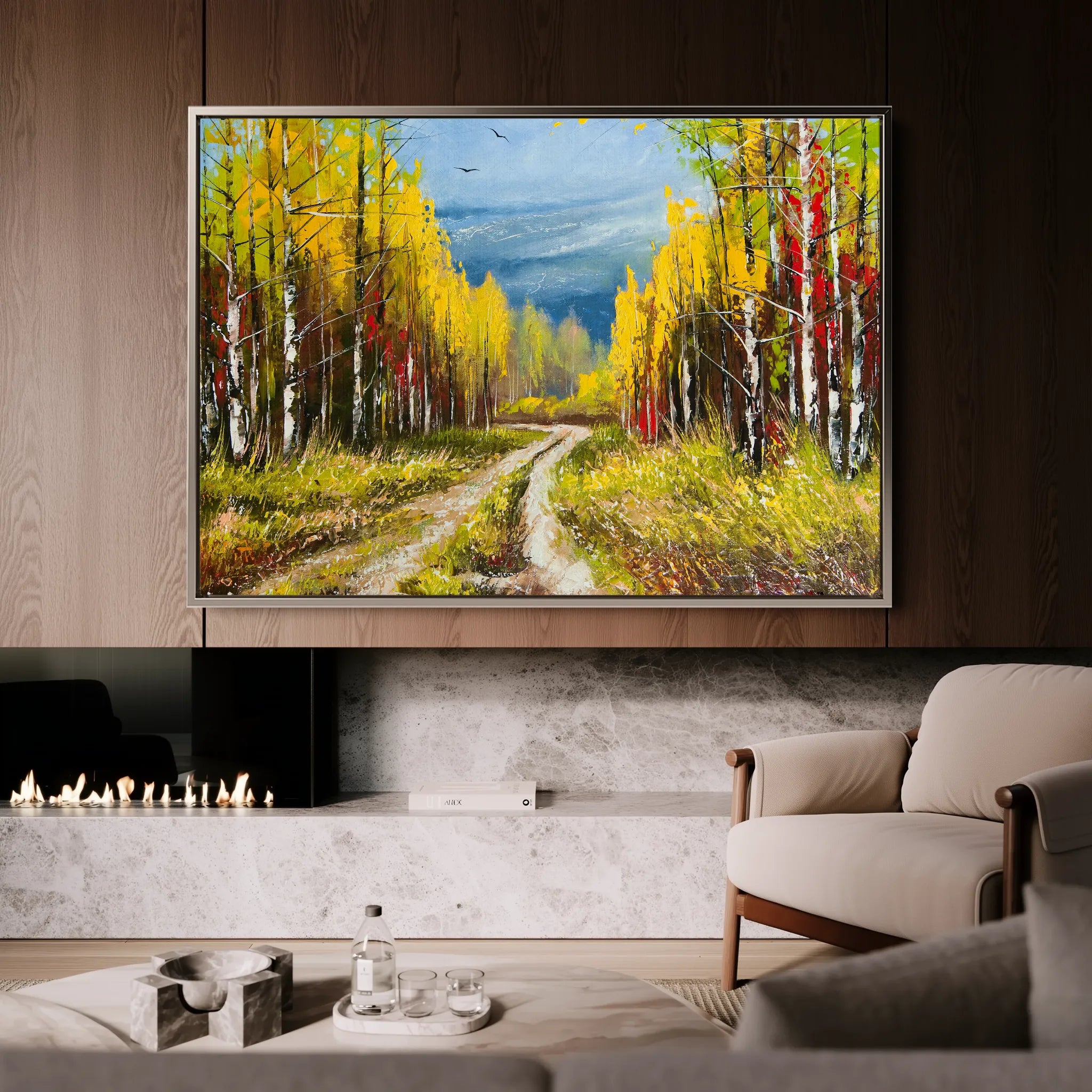 Landscape 040 Canvas Art 60 x 40 cm / Black