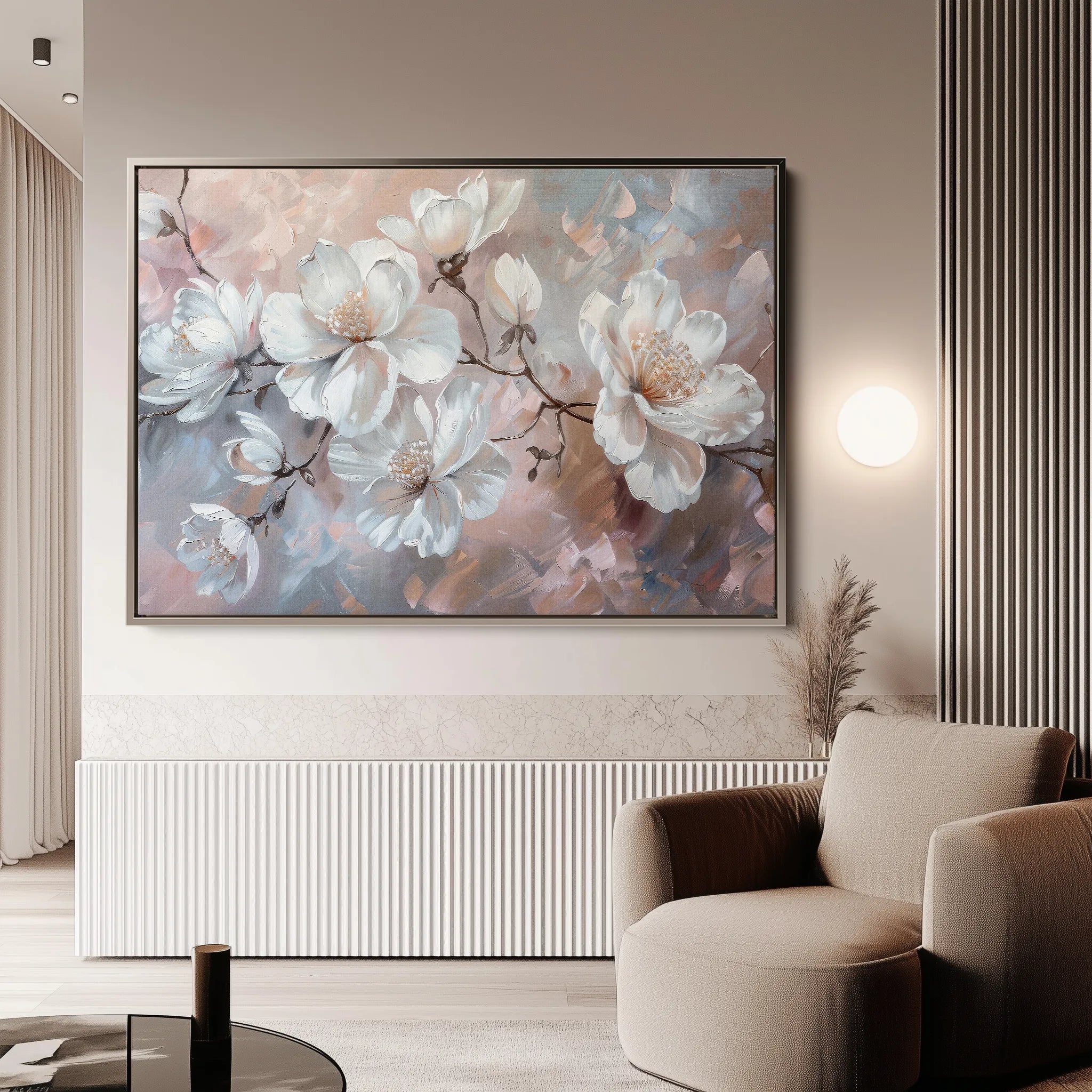 Floral 041 Canvas Art 60 x 40 cm / Black